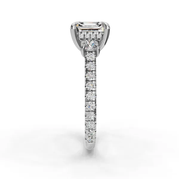 18K White Gold Asscher Engagement Ring Setting Image 3 SVS Fine Jewelry Oceanside, NY