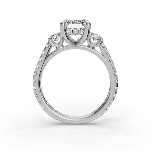 18K White Gold Emerald Engagement Ring Setting Image 2 SVS Fine Jewelry Oceanside, NY