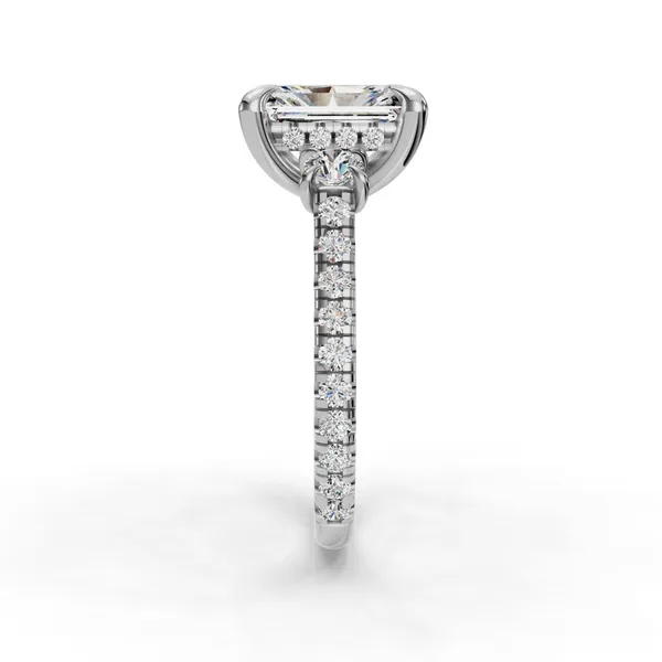 18K White Gold Radiant Engagement Ring Setting Image 3 SVS Fine Jewelry Oceanside, NY