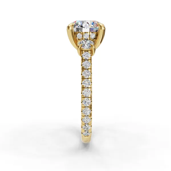 18K Yellow Gold Round Engagement Ring Setting Image 3 SVS Fine Jewelry Oceanside, NY