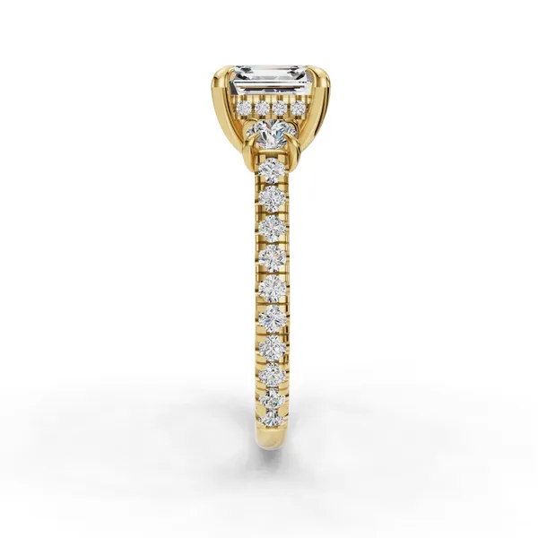 18K Yellow Gold Asscher Engagement Ring Setting Image 3 SVS Fine Jewelry Oceanside, NY