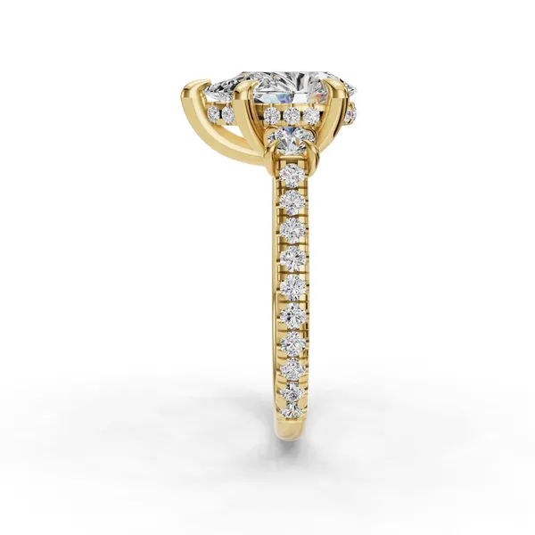 18K Yellow Gold Pear Engagement Ring Setting Image 3 SVS Fine Jewelry Oceanside, NY