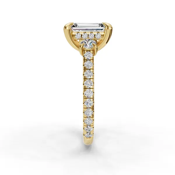 18K Yellow Gold Emerald Engagement Ring Setting Image 3 SVS Fine Jewelry Oceanside, NY