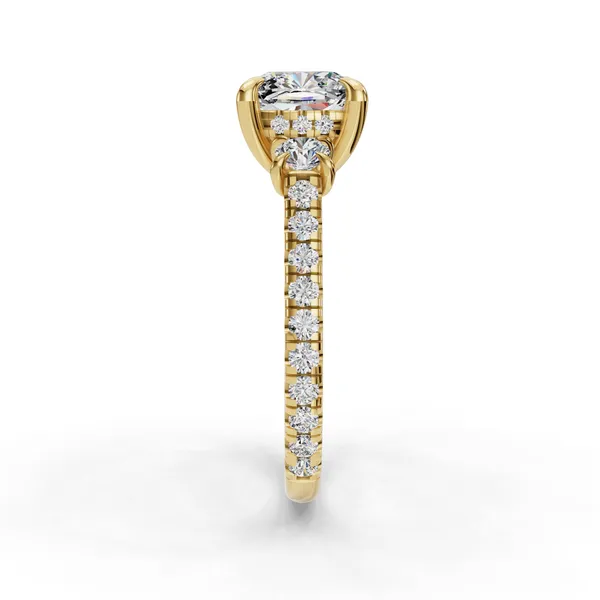 18K Yellow Gold Cushion Engagement Ring Setting Image 3 SVS Fine Jewelry Oceanside, NY