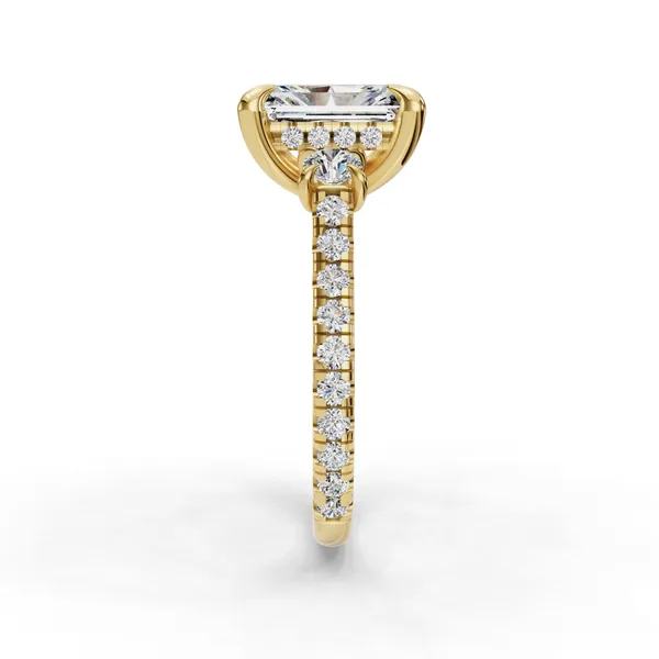 18K Yellow Gold Radiant Engagement Ring Setting Image 3 SVS Fine Jewelry Oceanside, NY