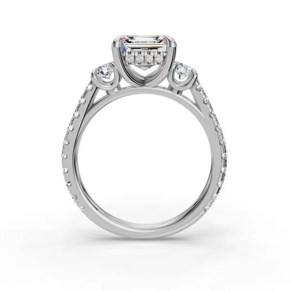 Platinum Asscher Engagement Ring Setting Image 2 SVS Fine Jewelry Oceanside, NY