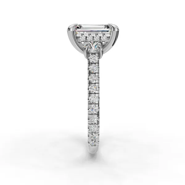 Platinum Emerald Engagement Ring Setting Image 3 SVS Fine Jewelry Oceanside, NY