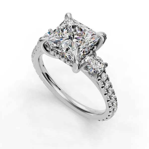 Platinum Princess Engagement Ring Setting SVS Fine Jewelry Oceanside, NY