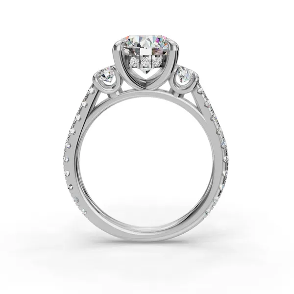 Platinum Round Engagement Ring Setting Image 2 SVS Fine Jewelry Oceanside, NY