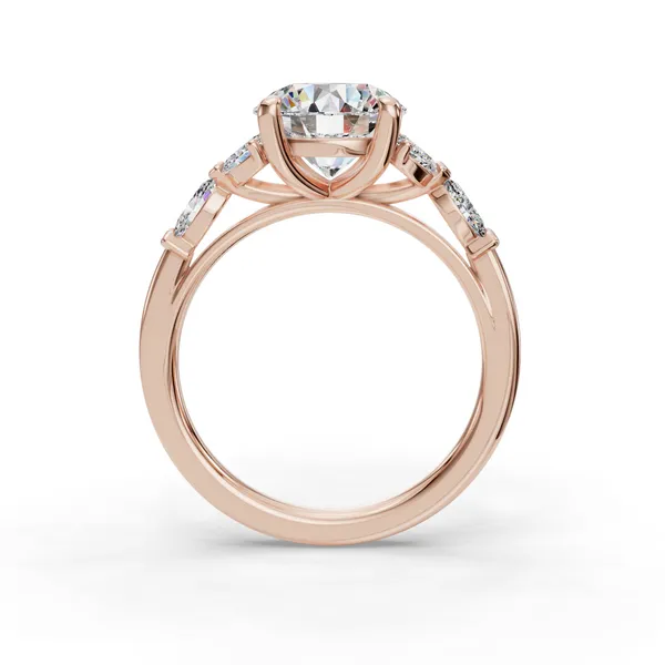 14K Rose Gold Round Engagement Ring Setting Image 2 SVS Fine Jewelry Oceanside, NY