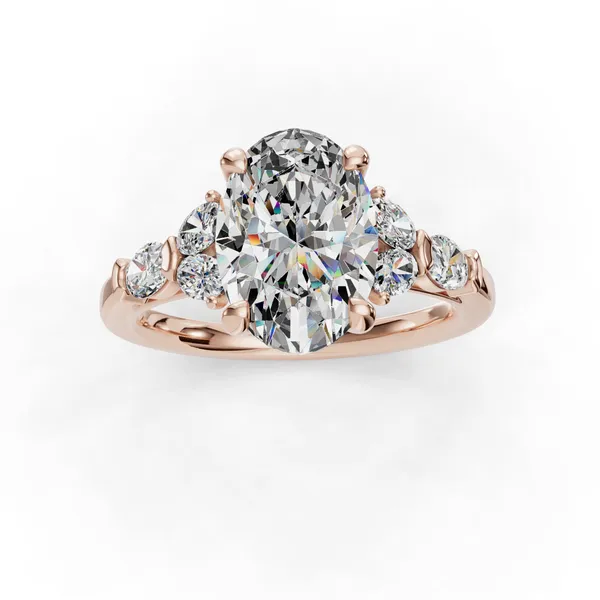 14K Rose Gold Oval Engagement Ring Setting Image 4 SVS Fine Jewelry Oceanside, NY