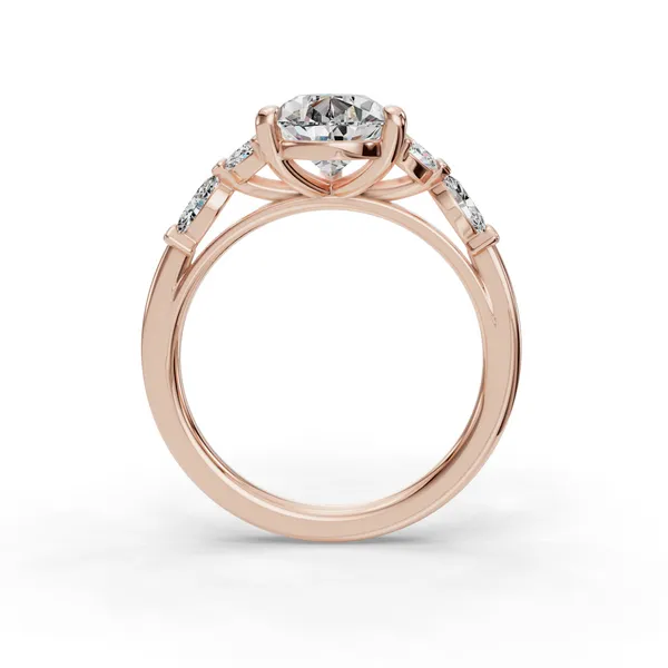 14K Rose Gold Pear Engagement Ring Setting Image 2 SVS Fine Jewelry Oceanside, NY