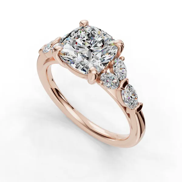 14K Rose Gold Cushion Engagement Ring Setting SVS Fine Jewelry Oceanside, NY