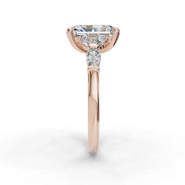 14K Rose Gold Radiant Engagement Ring Setting Image 3 SVS Fine Jewelry Oceanside, NY