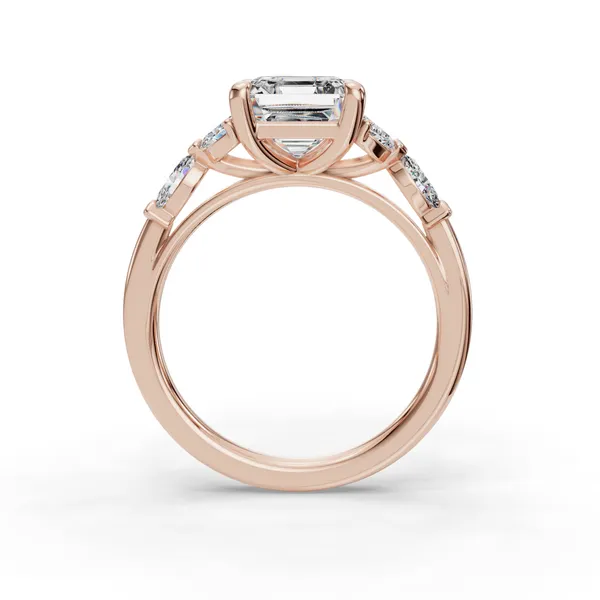 14K Rose Gold Asscher Engagement Ring Setting Image 2 SVS Fine Jewelry Oceanside, NY