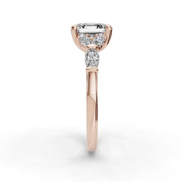 14K Rose Gold Asscher Engagement Ring Setting Image 3 SVS Fine Jewelry Oceanside, NY