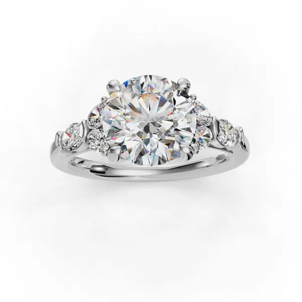 14K White Gold Round Engagement Ring Setting Image 4 SVS Fine Jewelry Oceanside, NY