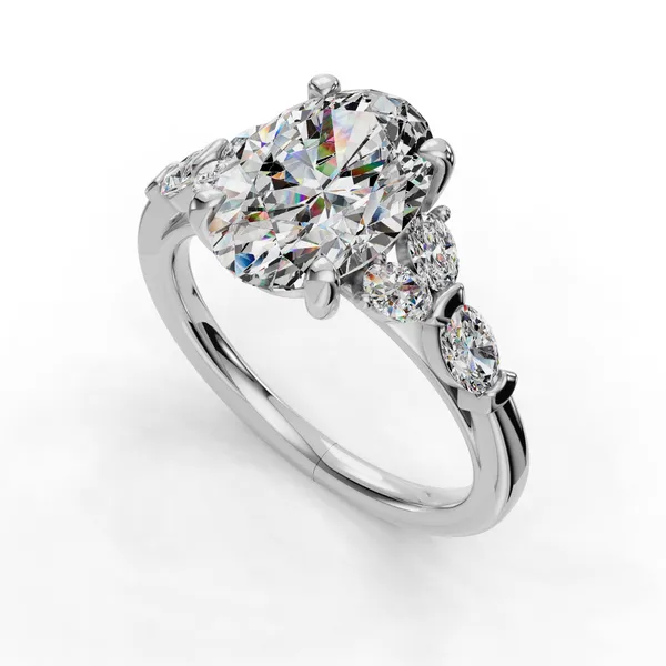 14K White Gold Oval Engagement Ring Setting SVS Fine Jewelry Oceanside, NY