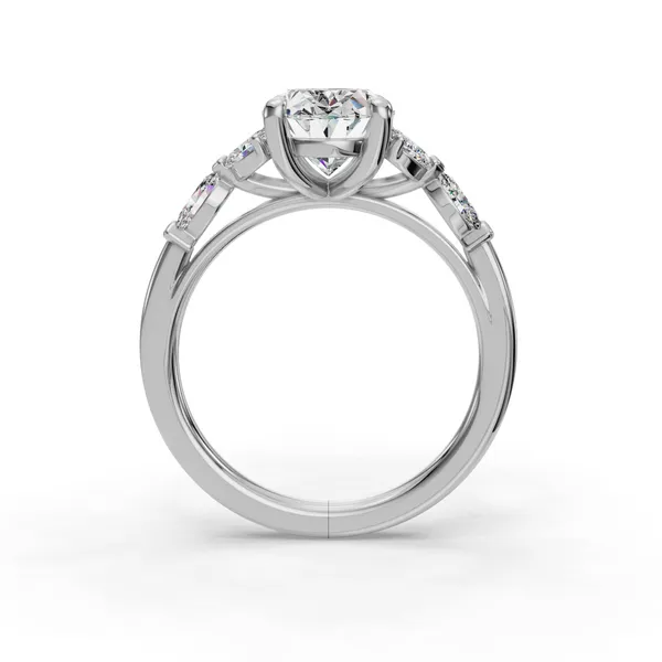 14K White Gold Oval Engagement Ring Setting Image 2 SVS Fine Jewelry Oceanside, NY