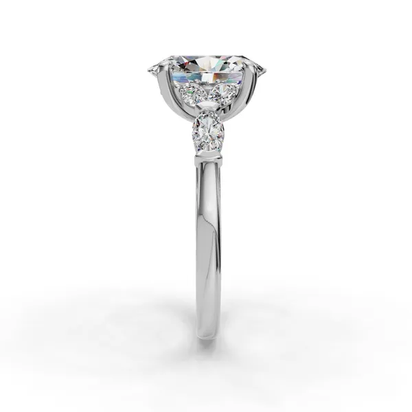 14K White Gold Oval Engagement Ring Setting Image 3 SVS Fine Jewelry Oceanside, NY