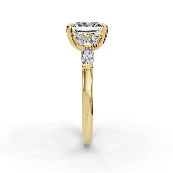 14K Yellow Gold Princess Engagement Ring Setting Image 3 SVS Fine Jewelry Oceanside, NY