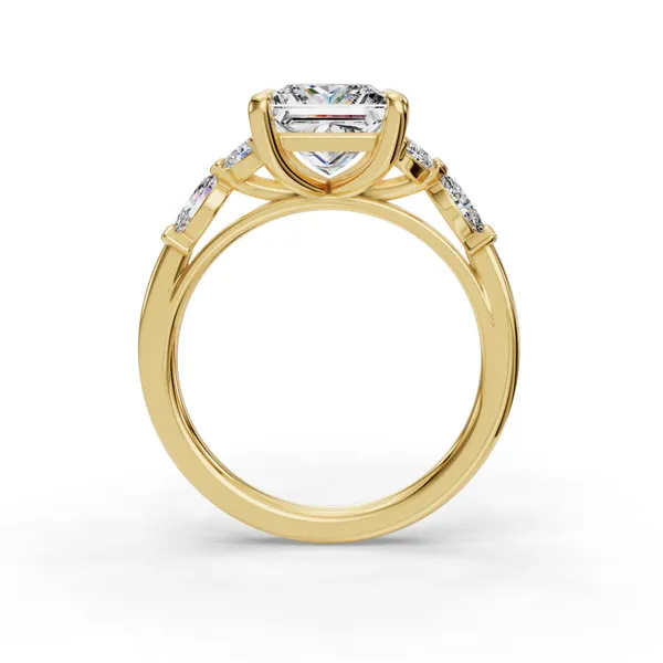 14K Yellow Gold Princess Engagement Ring Setting Image 2 SVS Fine Jewelry Oceanside, NY