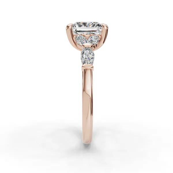 18K Rose Gold Princess Engagement Ring Setting Image 3 SVS Fine Jewelry Oceanside, NY