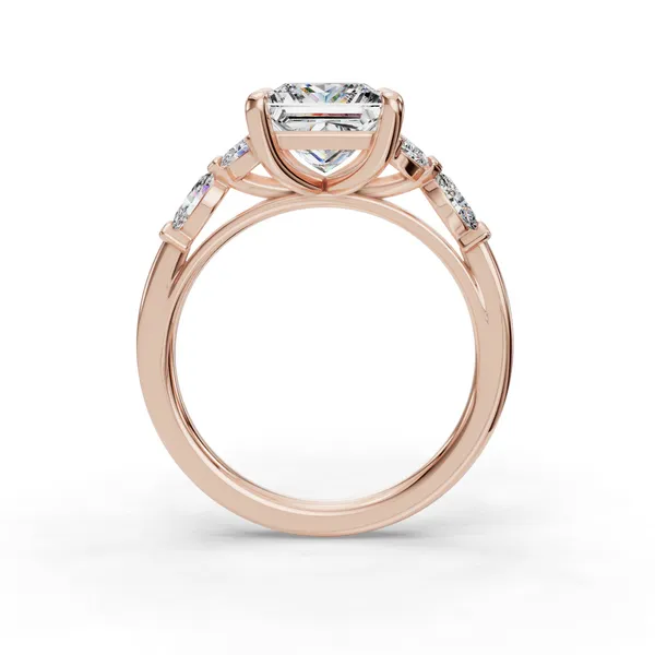 18K Rose Gold Princess Engagement Ring Setting Image 2 SVS Fine Jewelry Oceanside, NY