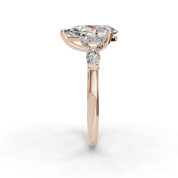 18K Rose Gold Pear Engagement Ring Setting Image 3 SVS Fine Jewelry Oceanside, NY