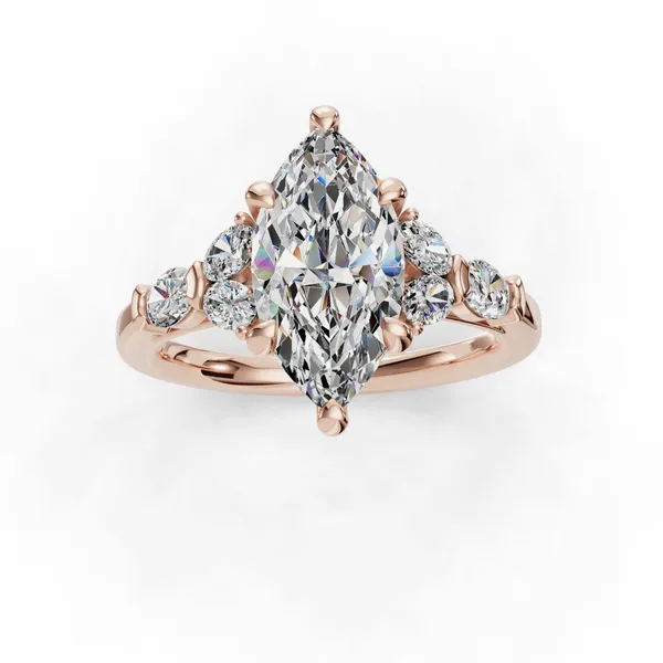 18K Rose Gold Marquise Engagement Ring Setting Image 4 SVS Fine Jewelry Oceanside, NY