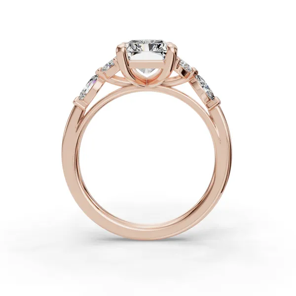 18K Rose Gold Radiant Engagement Ring Setting Image 2 SVS Fine Jewelry Oceanside, NY