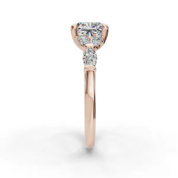 18K Rose Gold Cushion Engagement Ring Setting Image 3 SVS Fine Jewelry Oceanside, NY
