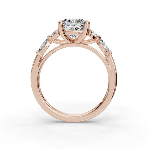 18K Rose Gold Cushion Engagement Ring Setting Image 2 SVS Fine Jewelry Oceanside, NY