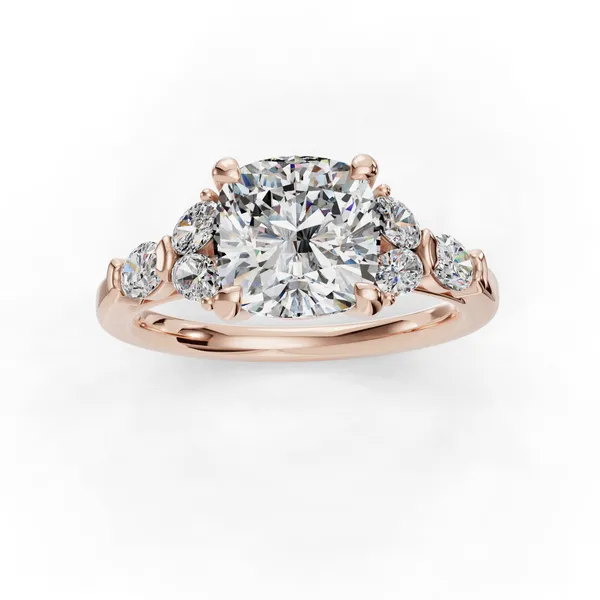 18K Rose Gold Cushion Engagement Ring Setting Image 4 SVS Fine Jewelry Oceanside, NY