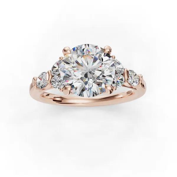 18K Rose Gold Round Engagement Ring Setting Image 4 SVS Fine Jewelry Oceanside, NY