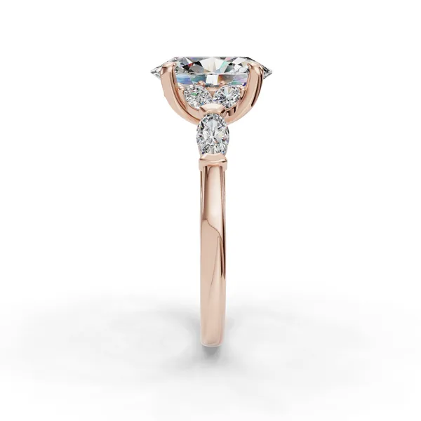 18K Rose Gold Oval Engagement Ring Setting Image 3 SVS Fine Jewelry Oceanside, NY
