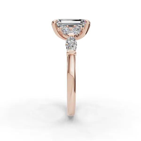 18K Rose Gold Emerald Engagement Ring Setting Image 3 SVS Fine Jewelry Oceanside, NY