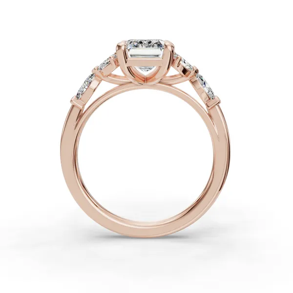 18K Rose Gold Emerald Engagement Ring Setting Image 2 SVS Fine Jewelry Oceanside, NY