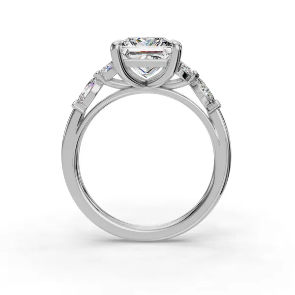 18K White Gold Princess Engagement Ring Setting Image 2 SVS Fine Jewelry Oceanside, NY