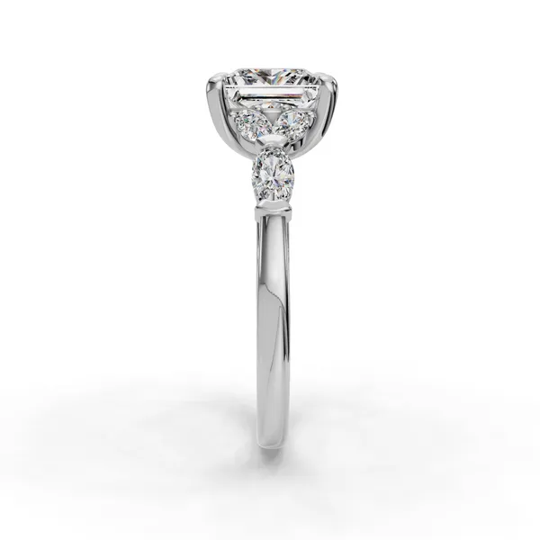 18K White Gold Princess Engagement Ring Setting Image 3 SVS Fine Jewelry Oceanside, NY