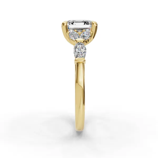 18K Yellow Gold Asscher Engagement Ring Setting Image 3 SVS Fine Jewelry Oceanside, NY