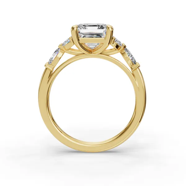 18K Yellow Gold Asscher Engagement Ring Setting Image 2 SVS Fine Jewelry Oceanside, NY