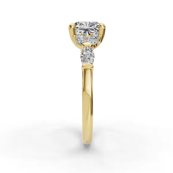 18K Yellow Gold Cushion Engagement Ring Setting Image 3 SVS Fine Jewelry Oceanside, NY
