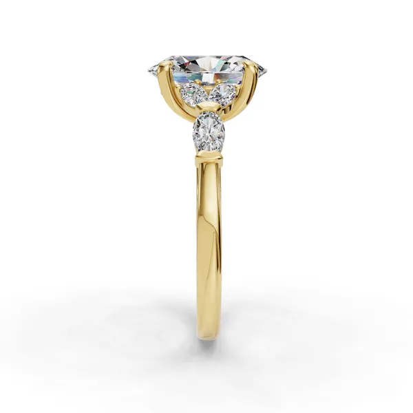 18K Yellow Gold Oval Engagement Ring Setting Image 3 SVS Fine Jewelry Oceanside, NY