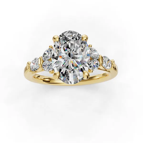 18K Yellow Gold Oval Engagement Ring Setting Image 4 SVS Fine Jewelry Oceanside, NY