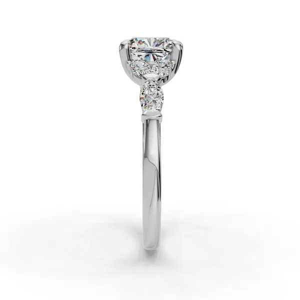 Platinum Cushion Engagement Ring Setting Image 3 SVS Fine Jewelry Oceanside, NY