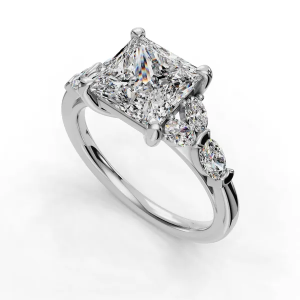 Platinum Princess Engagement Ring Setting SVS Fine Jewelry Oceanside, NY