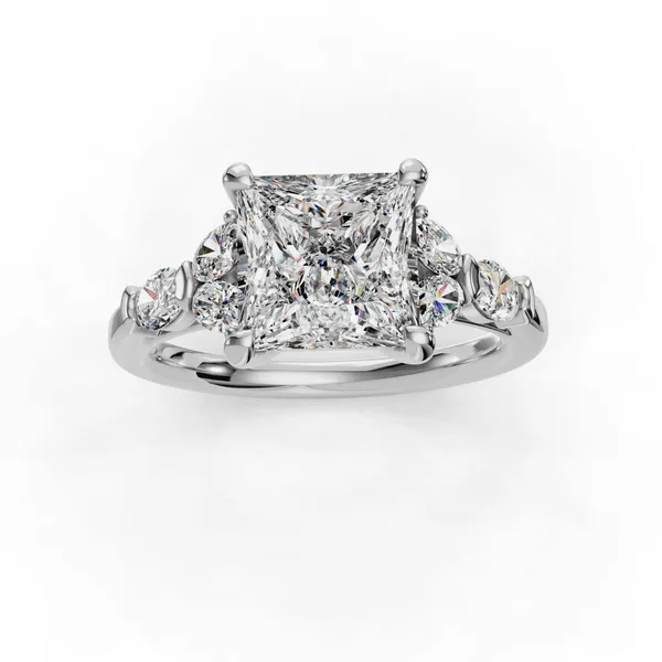 Platinum Princess Engagement Ring Setting Image 4 SVS Fine Jewelry Oceanside, NY