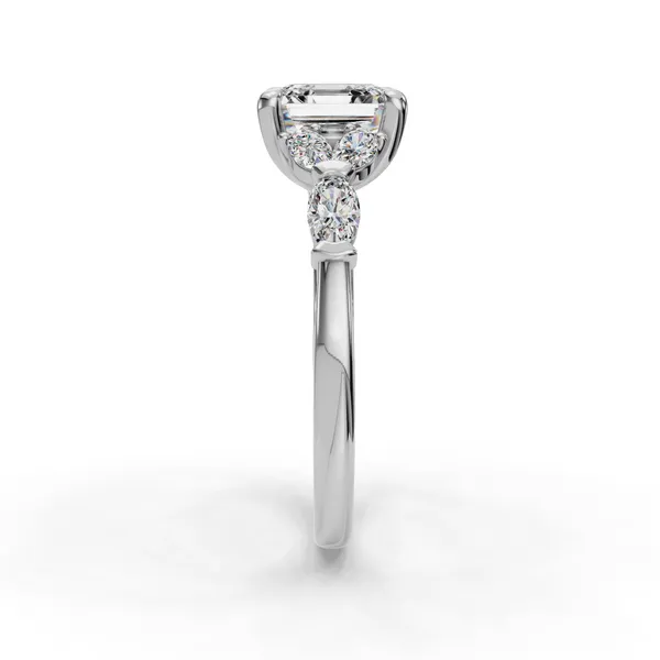 Platinum Asscher Engagement Ring Setting Image 3 SVS Fine Jewelry Oceanside, NY