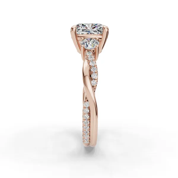 14K Rose Gold Cushion Engagement Ring Setting Image 3 SVS Fine Jewelry Oceanside, NY